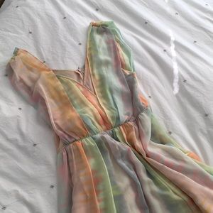 Rainbow Maxi Dress Size 8 — NWOT